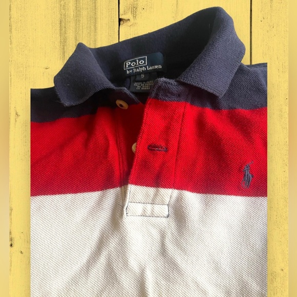 Vtg Polo By Ralph Lauren Polo Shirt Short Sleeve Color Block Youth Boys Sz S - Picture 3 of 5